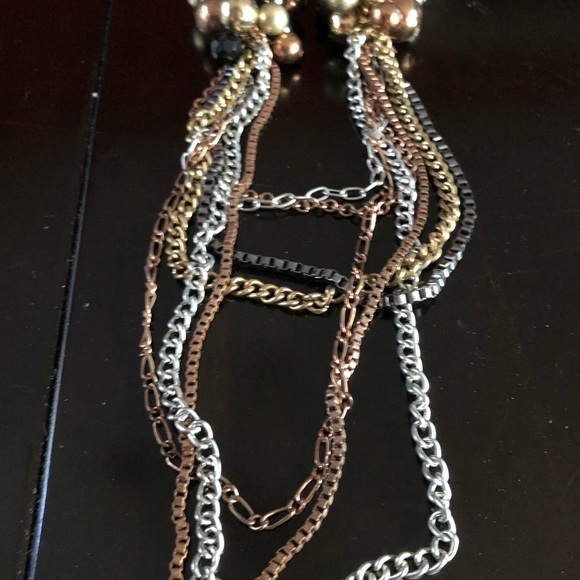 Long multitone necklace and earrings - Picture 2 of 4